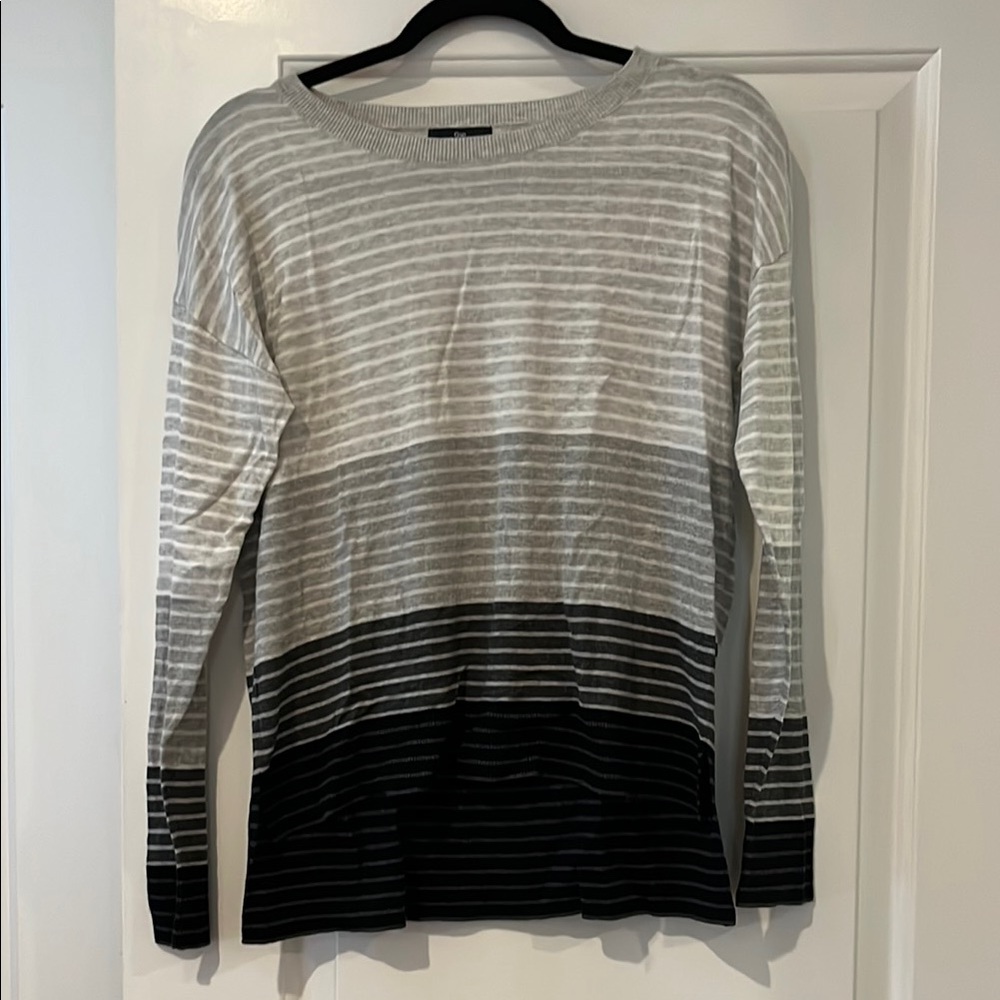 Striped Gray and Black Women's Sweater